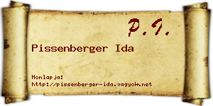 Pissenberger Ida névjegykártya